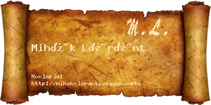 Mihók Lóránt névjegykártya