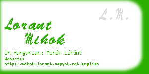 lorant mihok business card